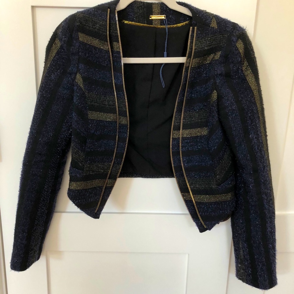 Rebecca Taylor Double Layer Navy & Gold Jacket